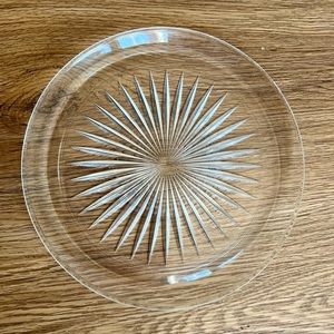 Vintage Sunburst/Starburst Glass Serving Dish- 8.5”